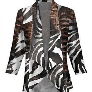 🟦 Elegant Zebra Print Women's Cardigan